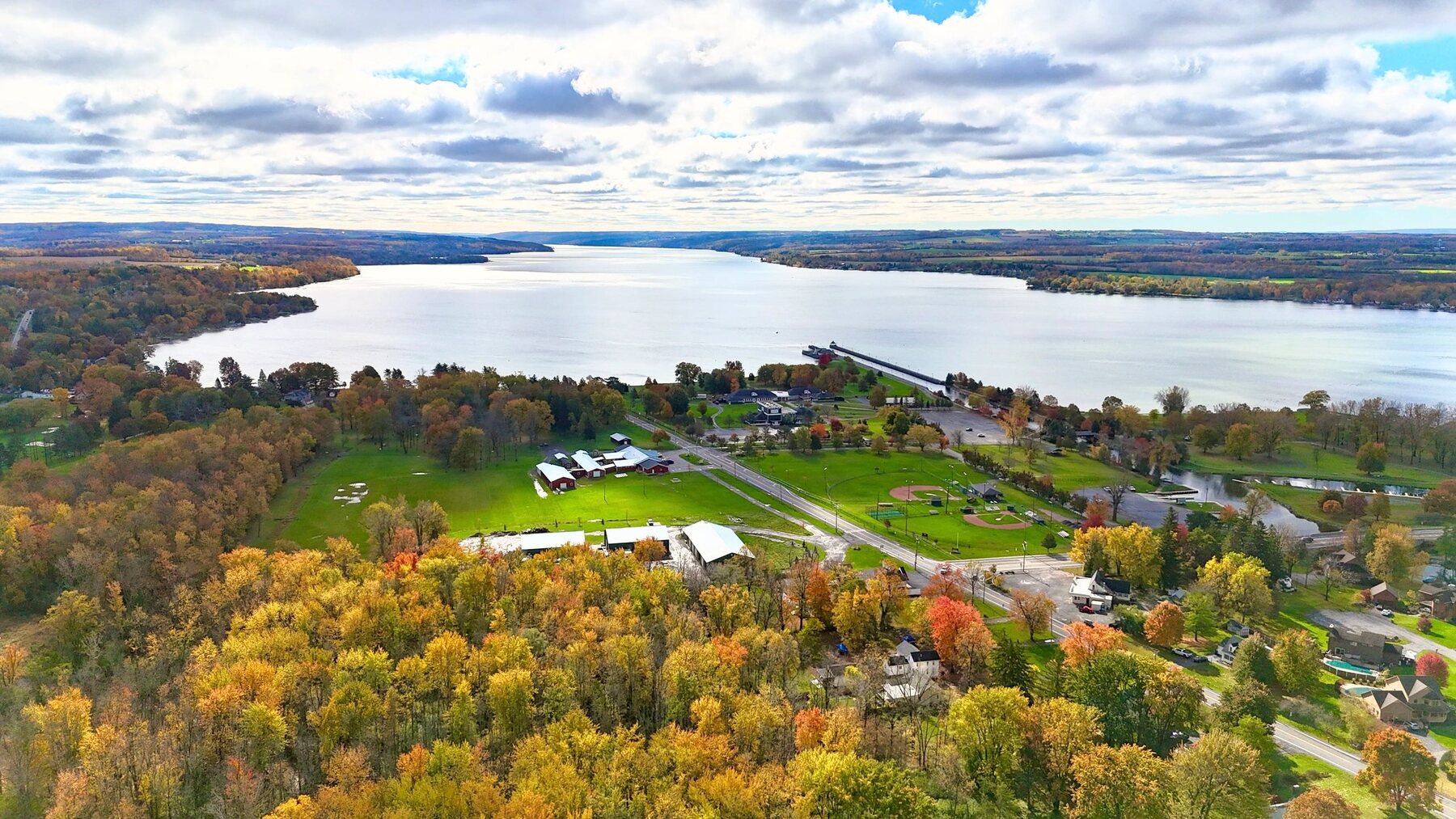 Drone photograph showing property and terrain context